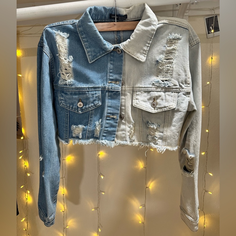 2 Toned Denim Crop Jacket